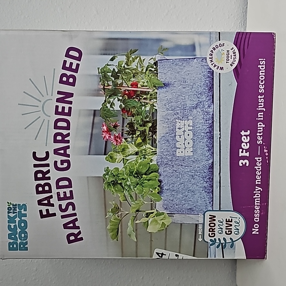 Back to the roots, fabric raised garden bed